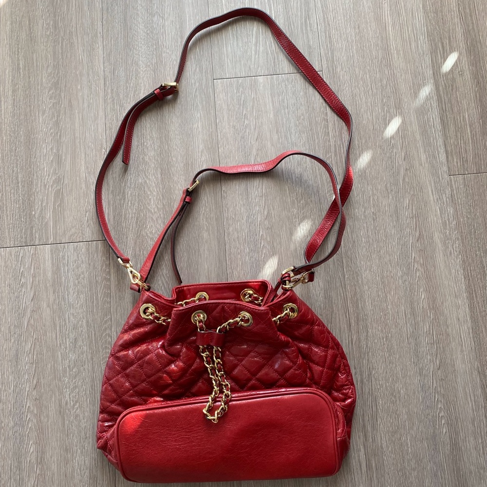 Michael Kors Red leather hobo bag with two different straps